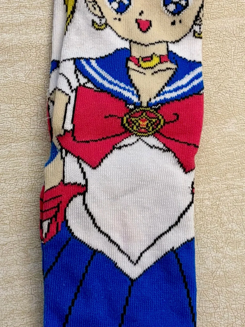 Sailor Moon Crew Socks - White, Blue, Red, Yellow